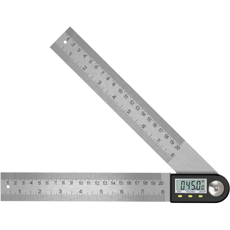 foto del prodotto bebusingoto goniometro digitale 0 360 , inclinometro digitale, goniometro in acciaio inossidabile, righello angolare con display lcd per