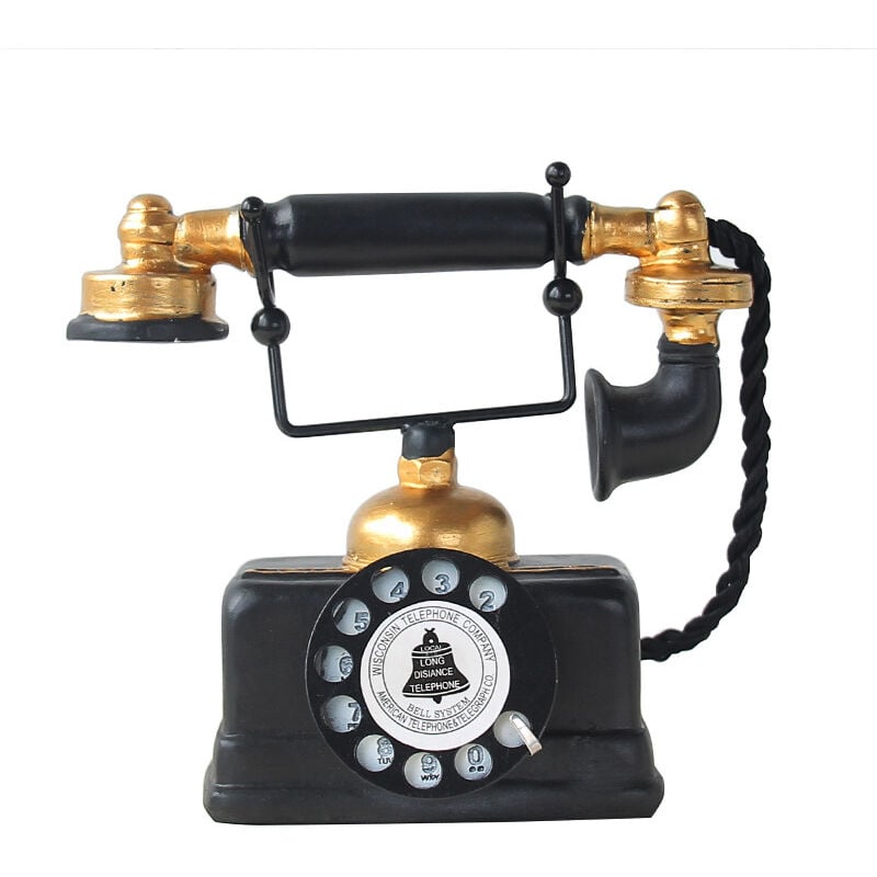 foto del prodotto bebusingoto grande modello di telefono decorativo retrò creativo vintage telefono rotante decorazione statua artista antico telefono figurina caffetteria bar finestra decorazione modello per casa uffi