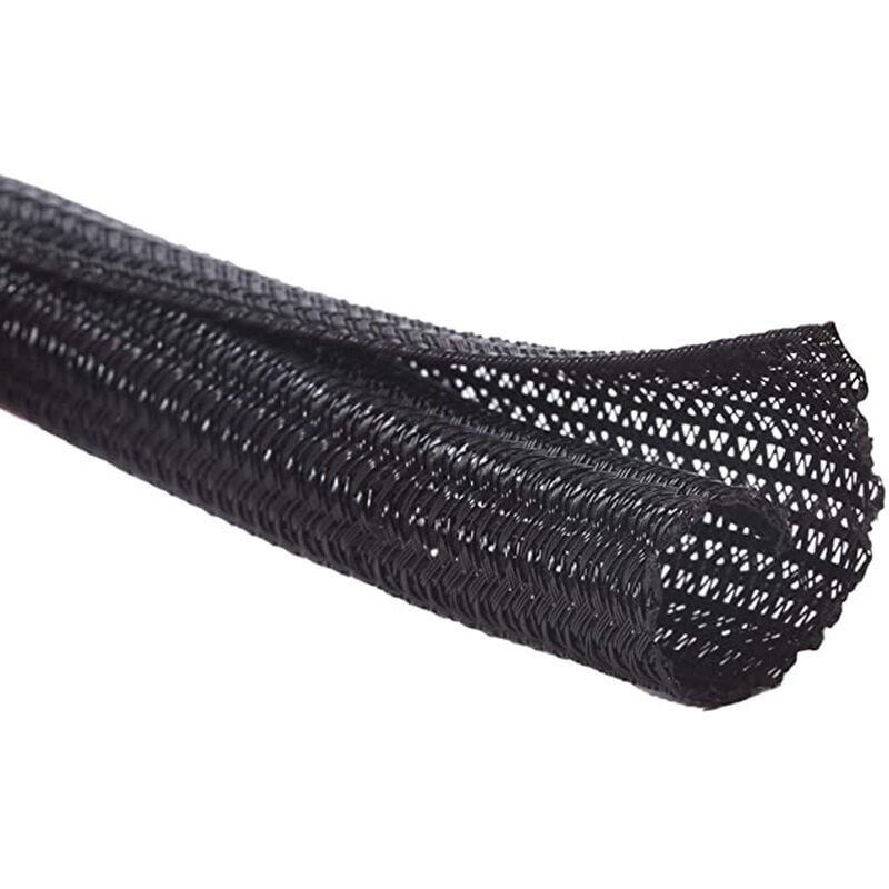 foto del prodotto bebusingoto guaina copricavo regolabile, gestione cavi intrecciata in pet da 3 m, diametro 19 20 mm, nero