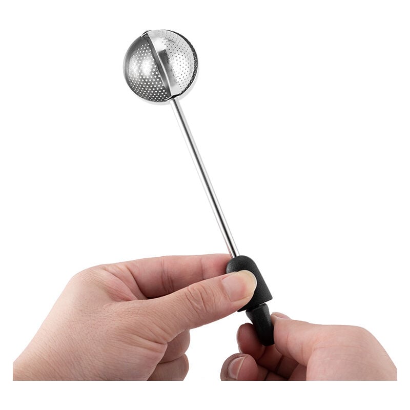 foto del prodotto bebusingoto infusore originale per il t , sfera rotante in acciaio inox, manico ergonomico
