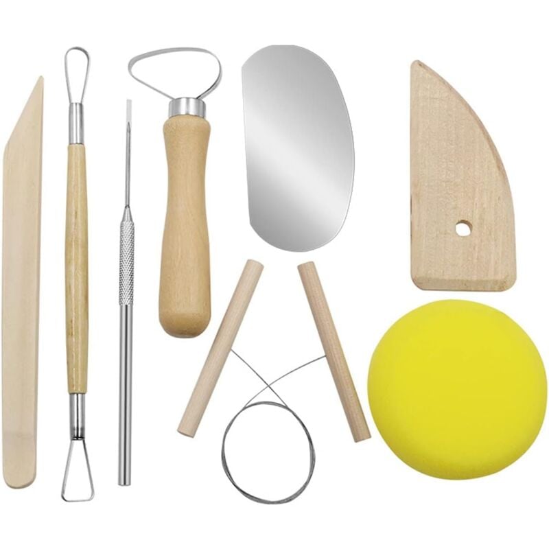 foto del prodotto bebusingoto kit di 8 strumenti per ceramica, strumento per la scultura in argilla, strumento per la modellazione e la scultura in argilla per