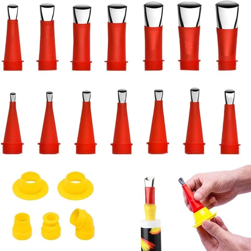 foto del prodotto bebusingoto kit di utensili per ugelli in gomma integrati universali, nuove punte per cartucce 2024, ugello per calafataggio, ugelli per cartucce