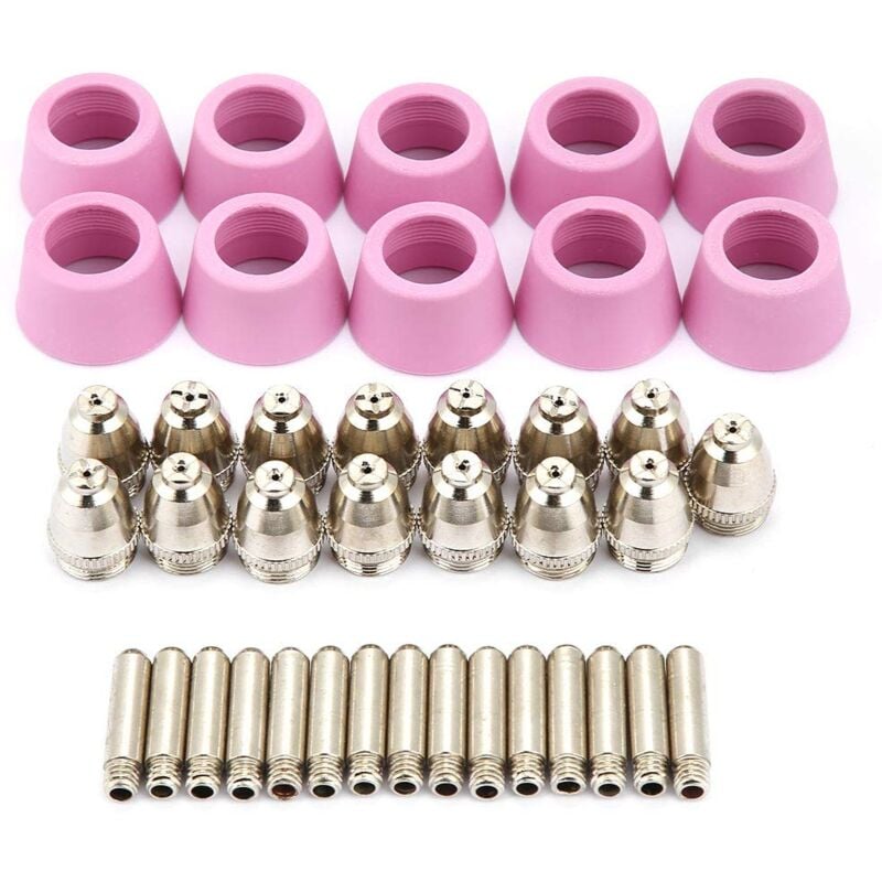 foto del prodotto bebusingoto kit elettrodi per ugelli, kit di elettrodi per ugelli per torcia da taglio al plasma ag60 sg55, consumabili set da 40 pezzi 