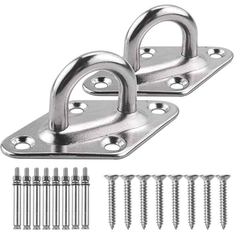 foto del prodotto bebusingoto kit per appendere l amaca, set di 18 ganci per amaca, ganci per amaca in acciaio inossidabile 304 per impieghi gravosi, amaca sedia a