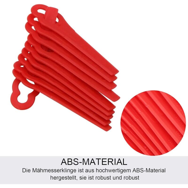 foto del prodotto bebusingoto lame di ricambio in plastica da 12 x 7 mm, confezione da 20, lame per tosaerba, lame per tagliabordi, lame per bordatori.