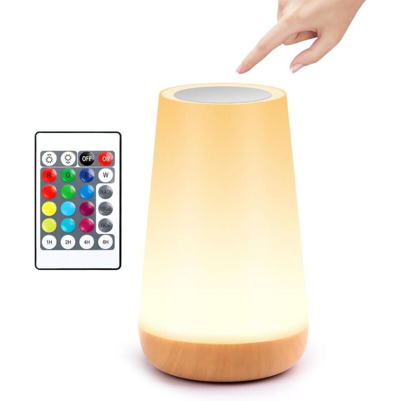 foto del prodotto bebusingoto lampada da comodino, luce notturna a led con 13 colori cangianti, lampada notturna rgb touch con telecomando per bambini adulti, regalo