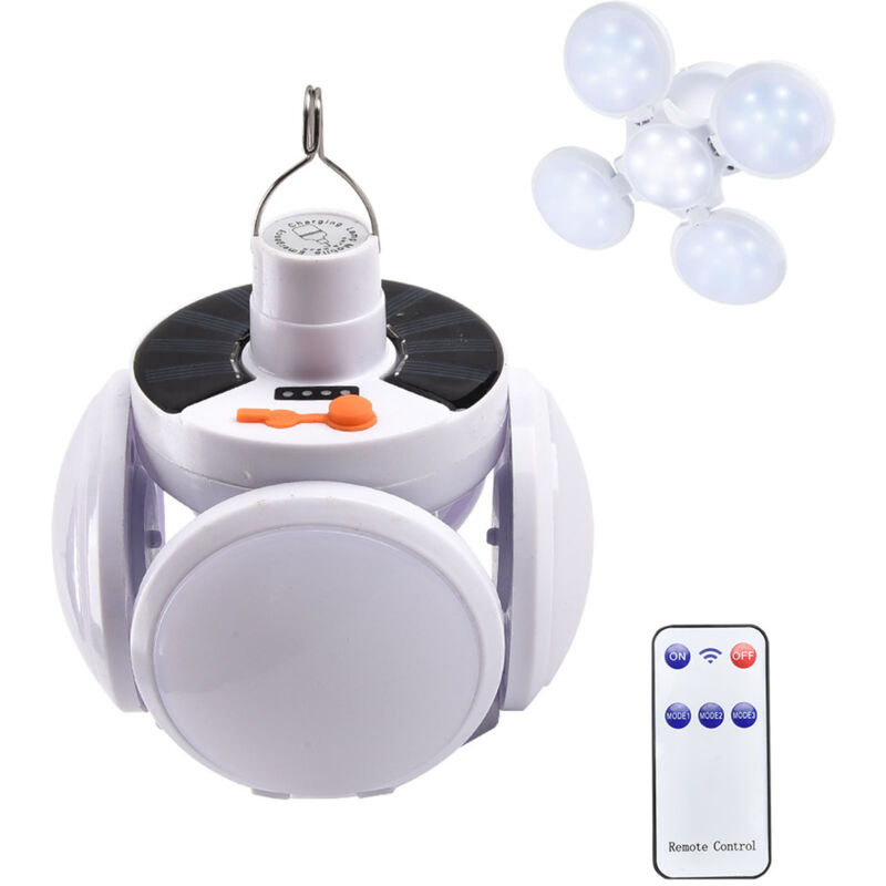 foto del prodotto bebusingoto lanterna da campeggio a led da 1600 mah, lampada solare ricaricabile tramite usb, 5 modalit di illuminazione, pieghevole a 360 , sos,