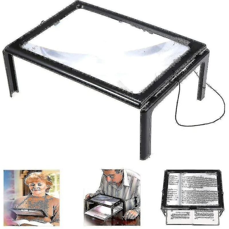 foto del prodotto bebusingoto lente d ingrandimento a pagina intera con luce led, lente d ingrandimento pieghevole tridimensionale