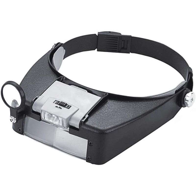 foto del prodotto bebusingoto lente d ingrandimento con fascia per orologiaio, a mani libere, con luce led, per orologiaio, gioielliere, lettura
