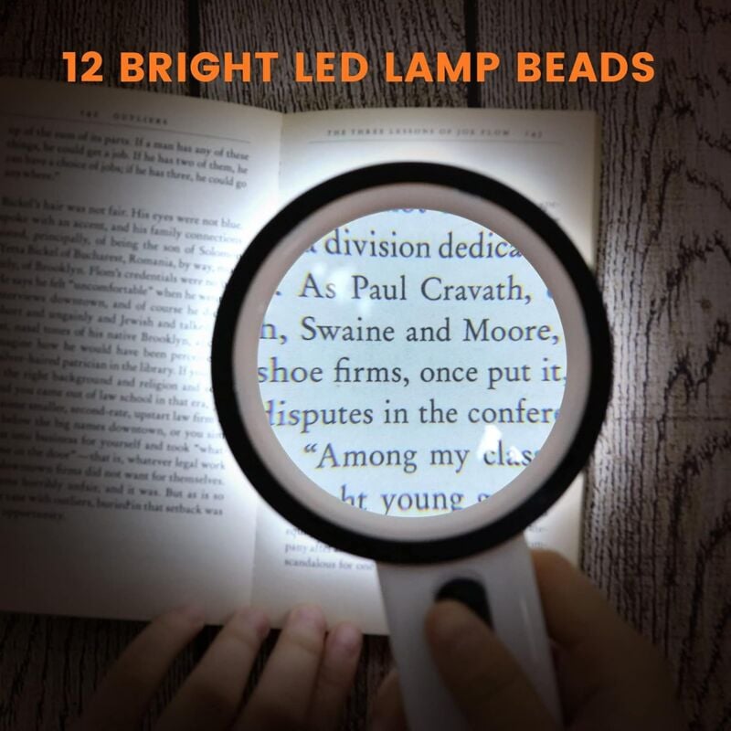 foto del prodotto bebusingoto lente d ingrandimento con luce, lente d ingrandimento portatile 30x, 12 led illuminati, per anziani con degenerazione maculare, lettura
