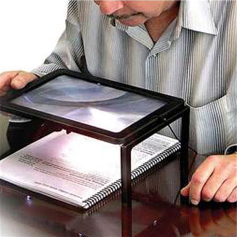foto del prodotto bebusingoto lente d ingrandimento per lettura a pagina intera con luce led, lente d ingrandimento regalo a pagina intera, lente d ingrandimento