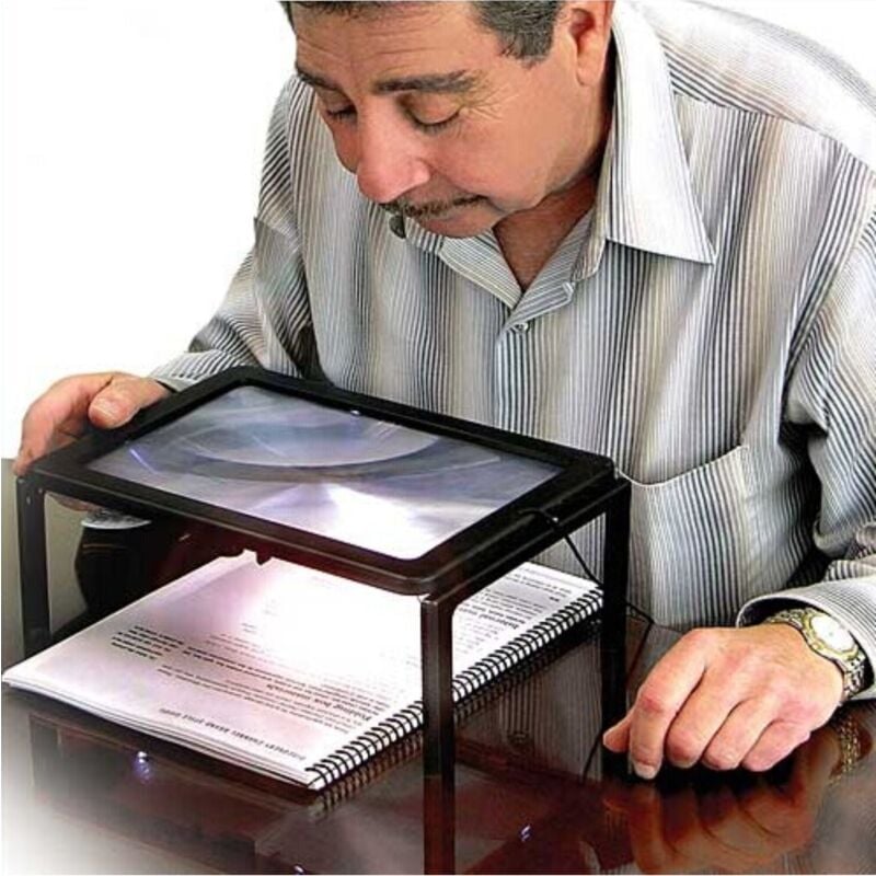 foto del prodotto bebusingoto lente d ingrandimento rettangolare grande lente d ingrandimento rettangolare a pagina intera lente d ingrandimento illuminata a led da