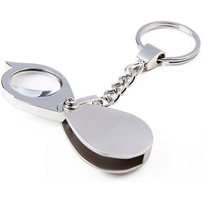 foto del prodotto bebusingoto lente d ingrandimento tascabile 10x, regalo in metallo pieghevole con portachiavi, lente d ingrandimento da 30 mm per la lettura di