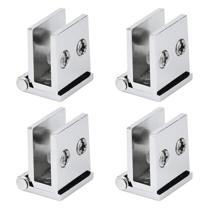 foto del prodotto bebusingoto lotto 4 cerniere per porte in vetro, angolo di apertura 0 cerniere di serraggio per mobili da cucina, vetrine, docce, per spessori di