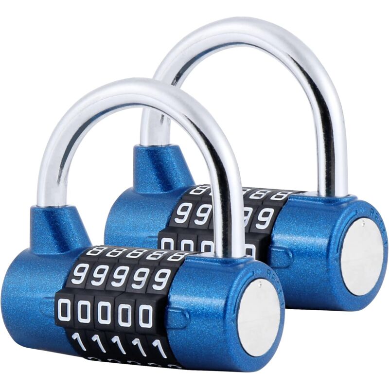 foto del prodotto bebusingoto lucchetto a combinazione a 5 cifre, 2 lucchetti per palestra, lucchetti a combinazione ripristinabile per armadietti, cassette degli