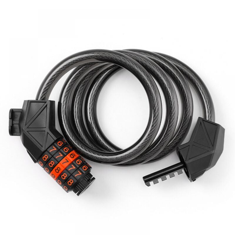foto del prodotto bebusingoto lucchetto antifurto per bicicletta, lunghezza cavo 110 cm x 11 mm, con codice intelligente a 5 cifre, lucchetto per bicicletta,
