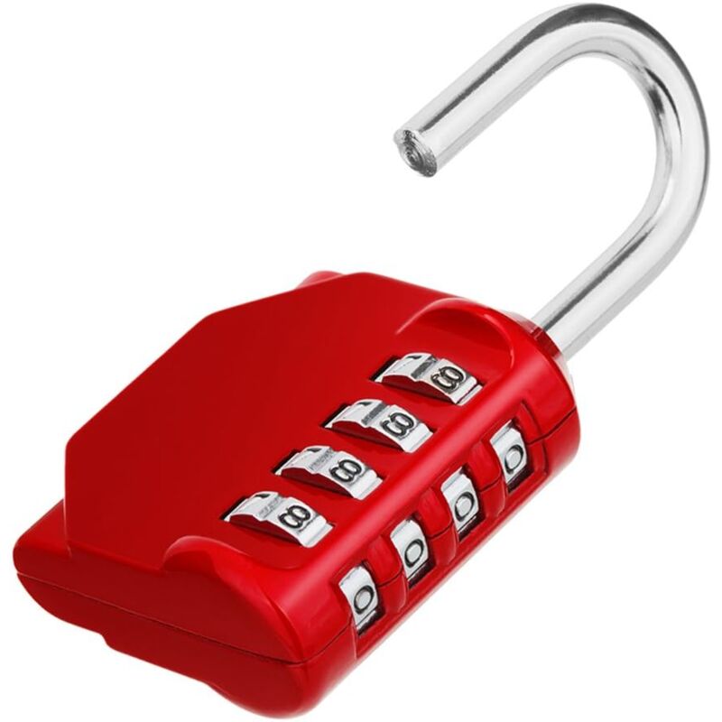 foto del prodotto bebusingoto lucchetto con codice a 4 cifre per spogliatoi sportivi, palestra, universit , scuola, gioco di fuga, rosso