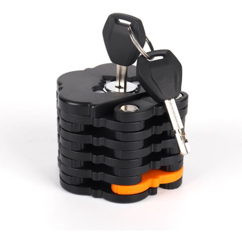 foto del prodotto bebusingoto lucchetto pieghevole ad alta sicurezza per bicicletta nero , 83 cm, con supporto e 2 chiavi, per motociclette elettriche, mountain