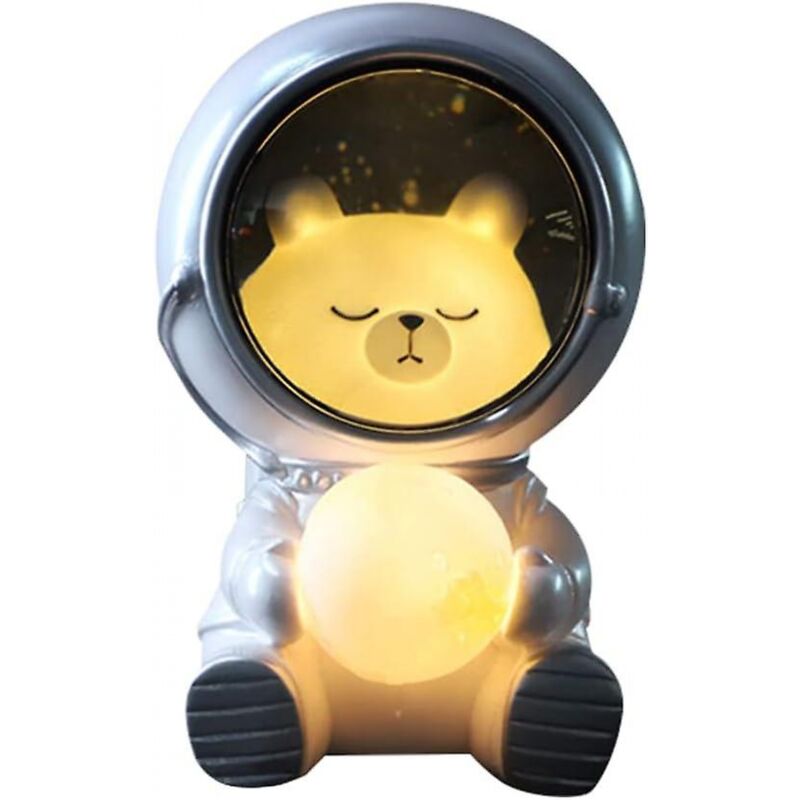 foto del prodotto bebusingoto luce notturna a forma di astronauta, luce notturna a led usb, luce notturna a forma di cane astronauta, lampada da comodino decorativa,