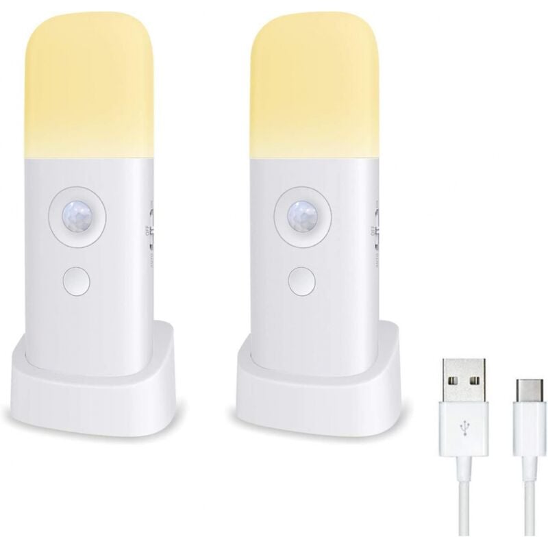 foto del prodotto bebusingoto luce notturna per bambini, lampada con sensore di movimento, luminosit regolabile, portatile, ricaricabile confezione da 2 