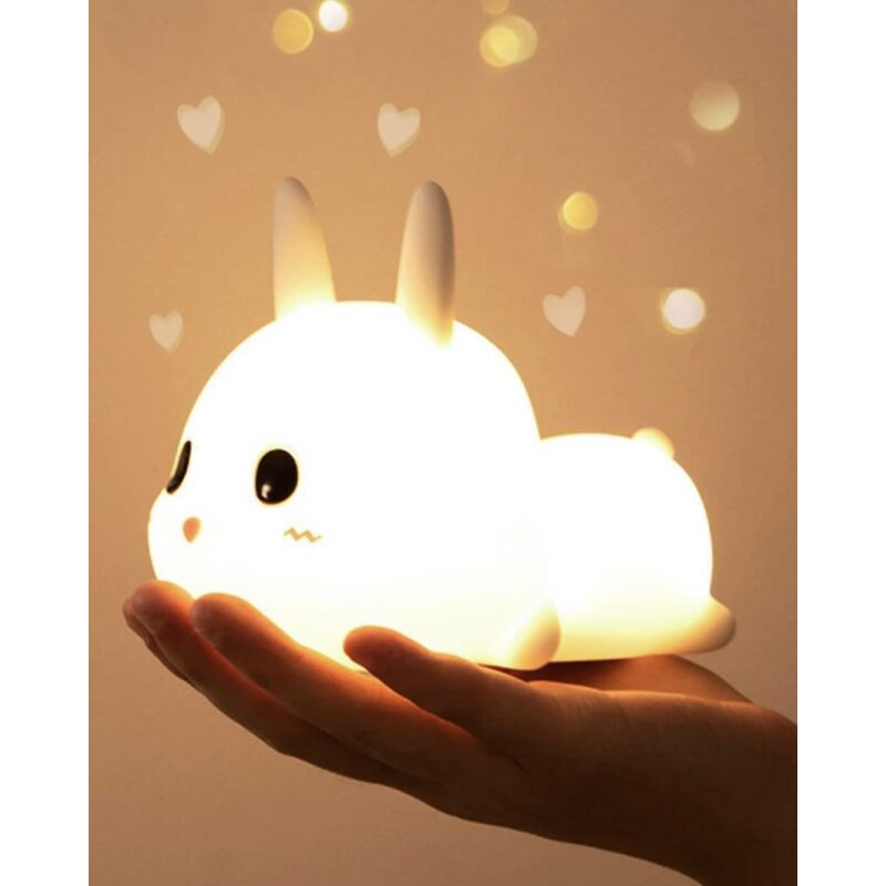 foto del prodotto bebusingoto luce notturna per bambini, lampada notturna ricaricabile tramite usb a 7 colori con telecomando, luminosit regolabile, luce notturna