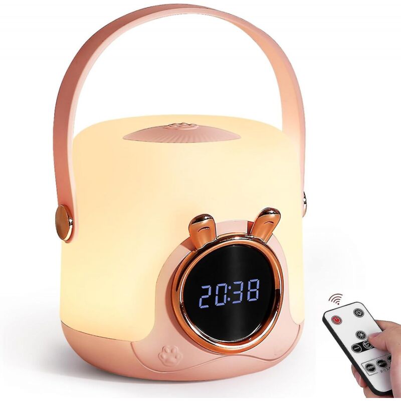 foto del prodotto bebusingoto luce notturna portatile con orologio per bambini, luce notturna touch per la cameretta dei bambini, luce notturna per l allattamento,