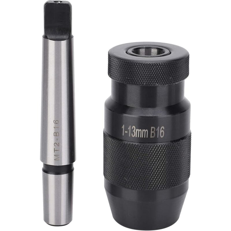 foto del prodotto bebusingoto mandrino autoserrante, mandrino autoserrante a sgancio rapido cono morse mt2 b16 per trapani a colonna, fresatrici e torni, 1 13 mm