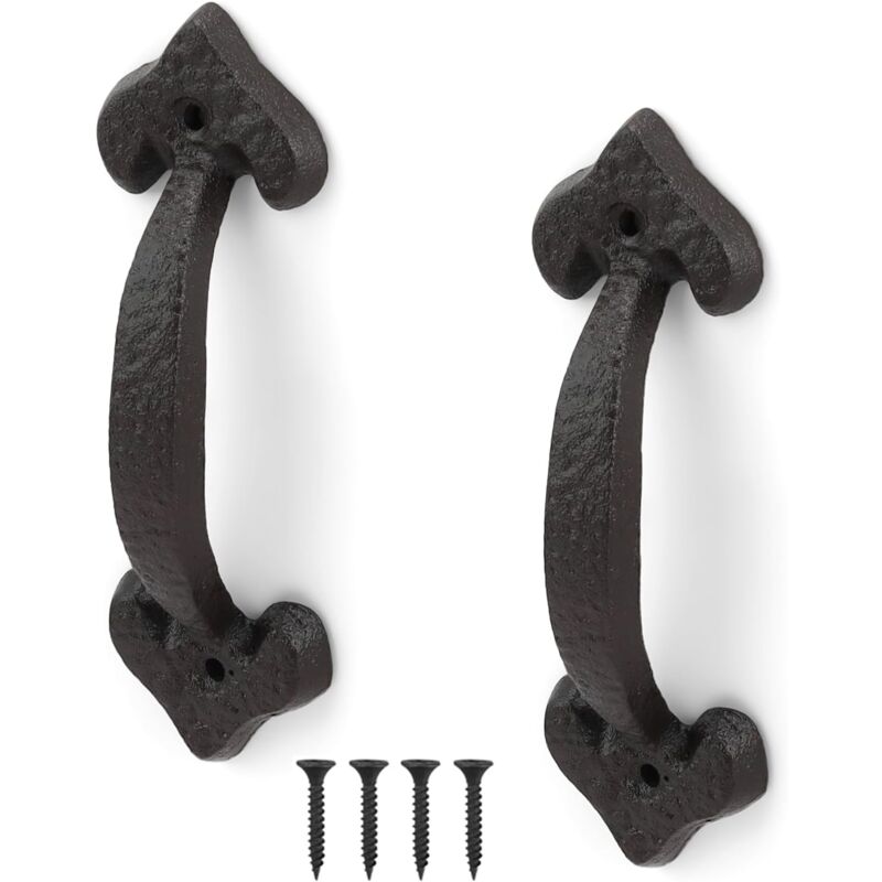 foto del prodotto bebusingoto maniglia per porta in ghisa antica, maniglia per porta scorrevole in 2 pezzi, maniglia per porta retr , gamma completa di accessori,