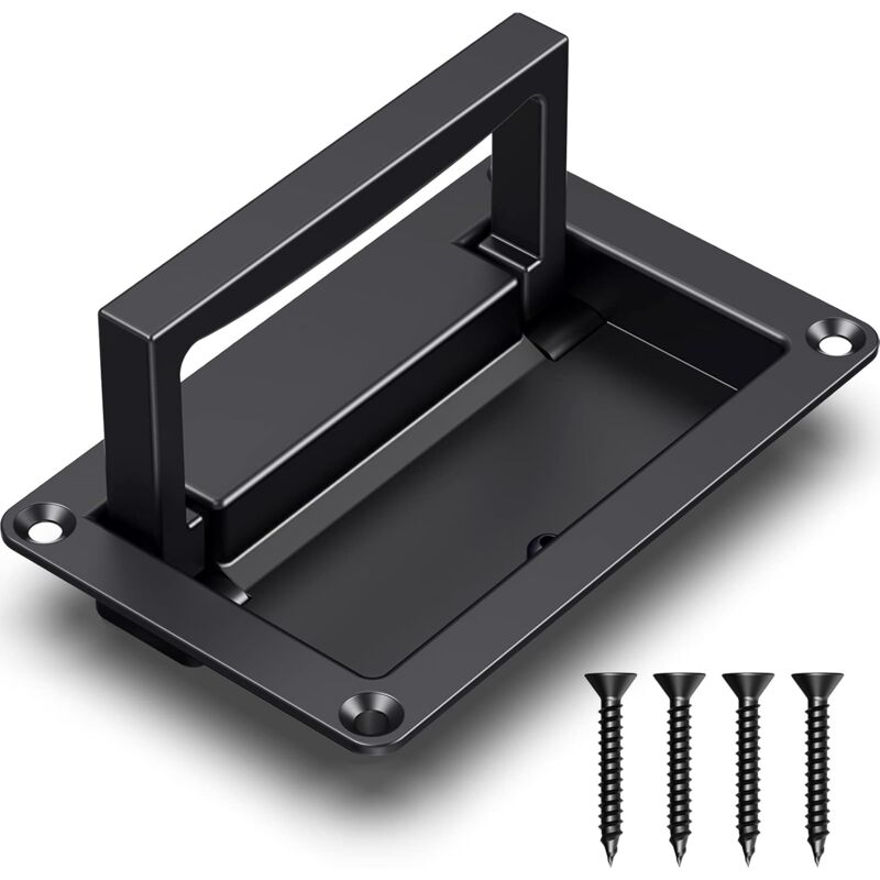 foto del prodotto bebusingoto maniglia per porta incassata in lega di zinco nera, maniglia a filo per cassetto, porta di accesso, cassetta degli attrezzi, 1