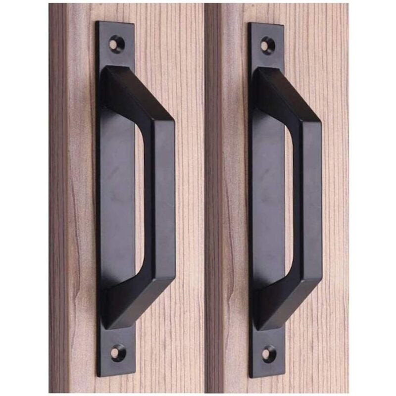 foto del prodotto bebusingoto maniglia per porta scorrevole da 7,75 con impugnatura in legno, acciaio al carbonio nero d 