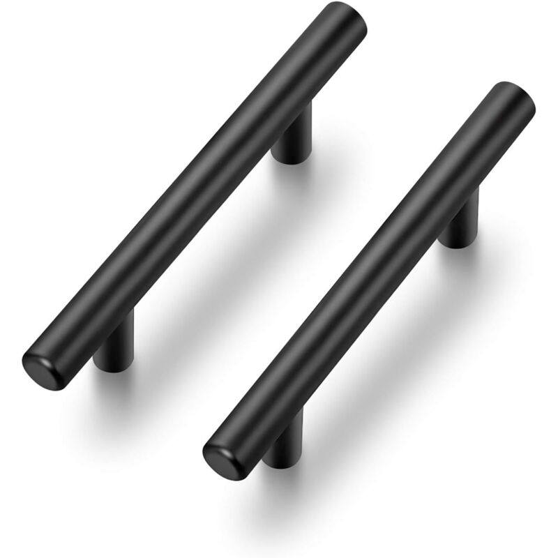 foto del prodotto bebusingoto maniglie per mobili in acciaio inossidabile nero opaco, confezione da 2, lunghezza 150 mm, centro fori 96.