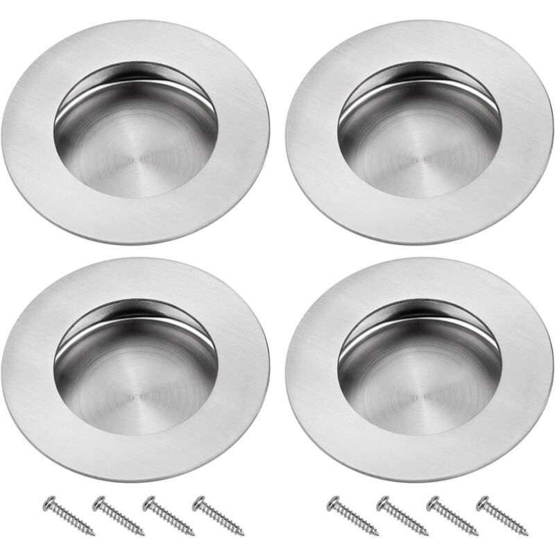 foto del prodotto bebusingoto maniglie per porte scorrevoli rotonde con fessura invisibile in acciaio inox 304 per porte scorrevoli, armadi, cassetti, confezione da 4