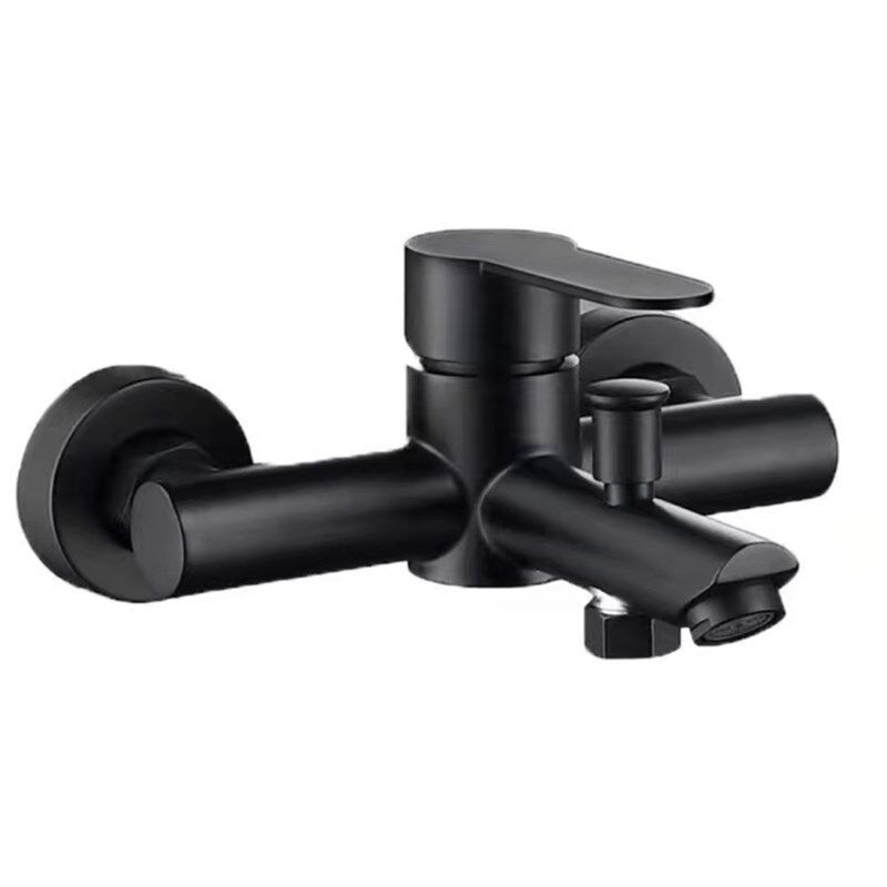 foto del prodotto bebusingoto miscelatore per vasca da bagno in acciaio inox nero a 2 fori con acqua calda e fredda.