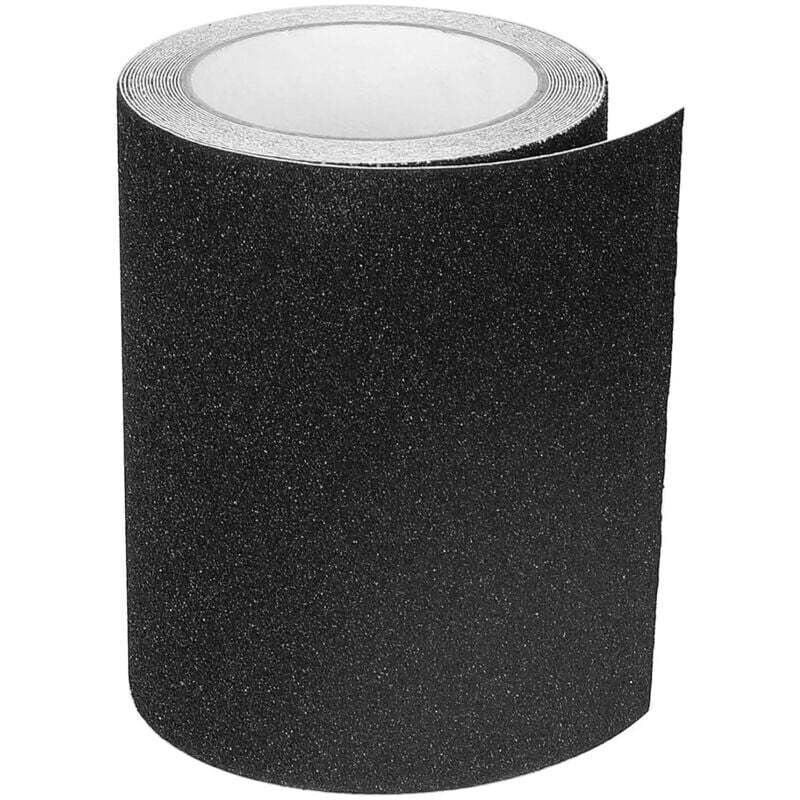 foto del prodotto bebusingoto nastro antiscivolo per scale, attrito, abrasivo per sicurezza, scala a pioli, interno, esterno, alta trazione, 15 cm x 5 m, nero
