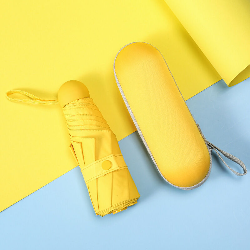 foto del prodotto bebusingoto ombrellone a capsula pieghevole ultraleggero anti uv e anti sole giallo