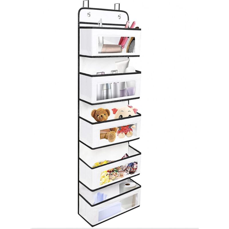 foto del prodotto bebusingoto organizer da appendere alla porta, 5 ripiani portaoggetti sospesi, pieghevole, da appendere alla porta