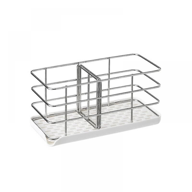 foto del prodotto bebusingoto organizer per lavello, organizer da cucina, porta spugna con vaschetta di scarico, organizer per lavello da cucina in acciaio inox,