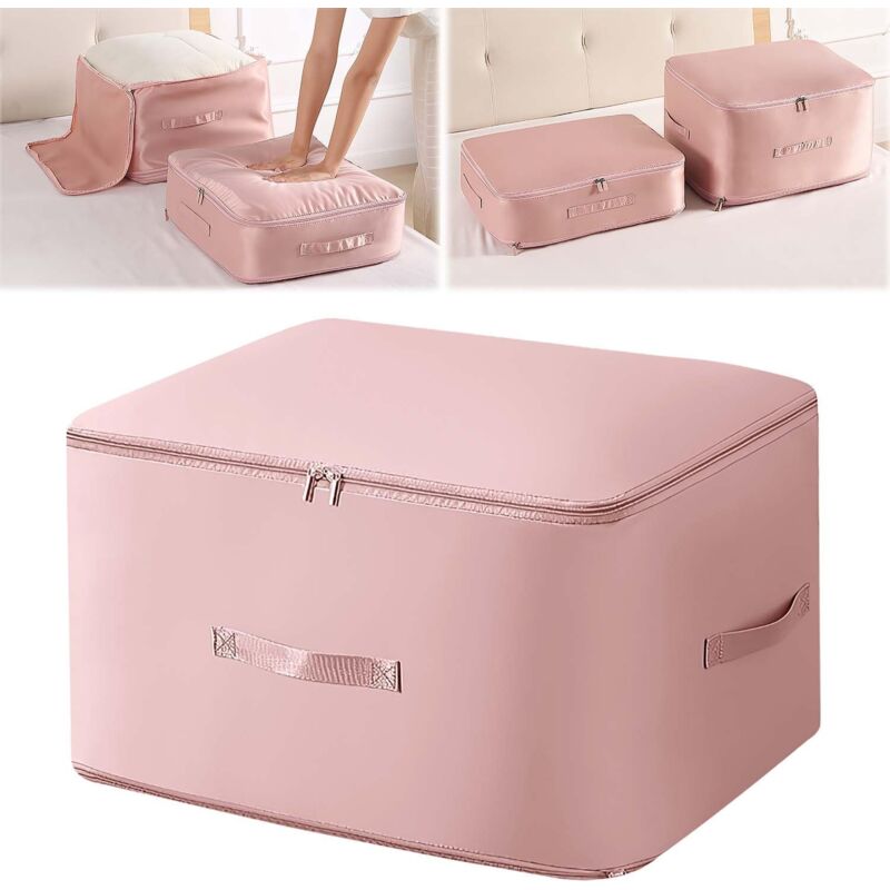 foto del prodotto bebusingoto organizer salvaspazio a compressione automatica, resistente, salvaspazio, per trapunte, rosa, extra large 54 x 42 x 60 cm 