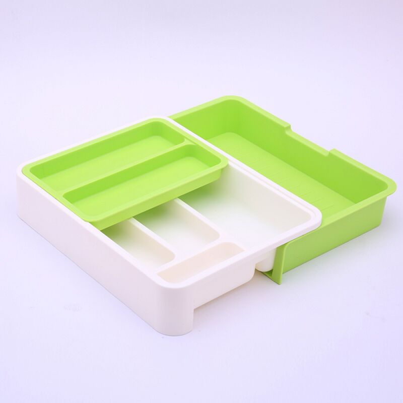 foto del prodotto bebusingoto organizzatore per cassetti da cucina in plastica, portautensili da cucina multifunzionale, salvaspazio, per posate e coltelli