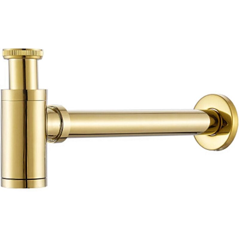 foto del prodotto bebusingoto oro 1,5 pollici rotondo in ottone bottiglia trappola lavandino scarico trappola odore trappola spazzatura lavandino bagno contenitore