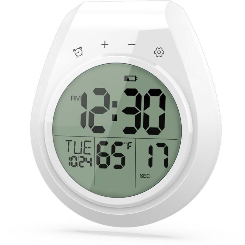 foto del prodotto bebusingoto orologio digitale impermeabile per doccia, timer per bagno, orologio da parete digitale per cucina, display lcd, 12 24 ore