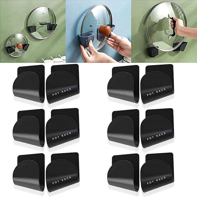 foto del prodotto bebusingoto paia di supporti per coperchi regolabili per porta di armadietto, organizer per coperchi di pentole regolabili