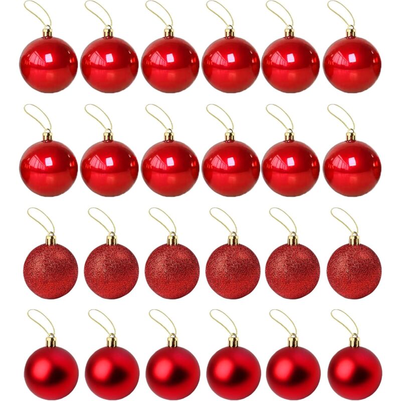 foto del prodotto bebusingoto palline di natale vintage da 4 cm, confezione da 24, piccole palline di natale in plastica, per albero di natale, decorazioni per