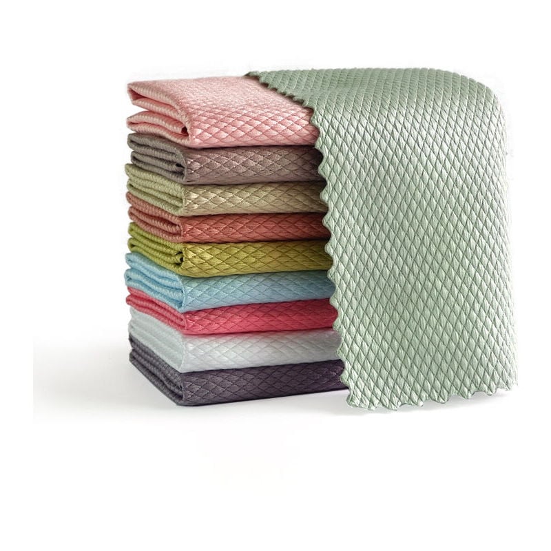 foto del prodotto bebusingoto panno magico, confezione da 10 panni in microfibra per la pulizia multifunzione per cucina, auto, bagno, casa e ufficio, multicolore,