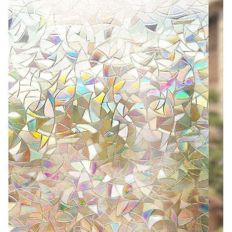 foto del prodotto bebusingoto pellicola per finestre con motivi, pellicola decorativa anti uv adesiva per finestre 45x200 cm, pellicola colorata riposizionabile,