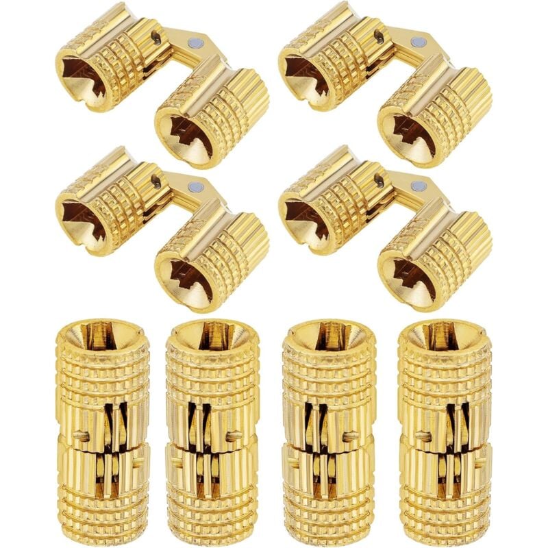 foto del prodotto bebusingoto - pezzi 8mm cerniere invisibili in ottone, 180 gradi angolo di apertura cerniere nascoste per portagioie, scatola regalo, piani di lavoro (8mm)