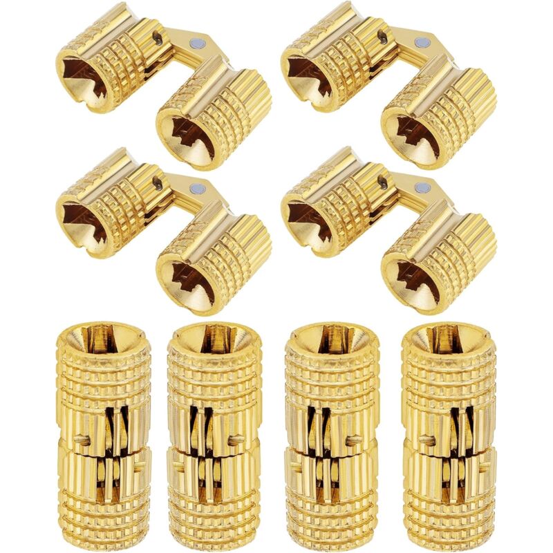 foto del prodotto bebusingoto pezzi 8mm cerniere invisibili in ottone, 180 gradi angolo di apertura cerniere nascoste per portagioie, scatola regalo, piani di lavoro