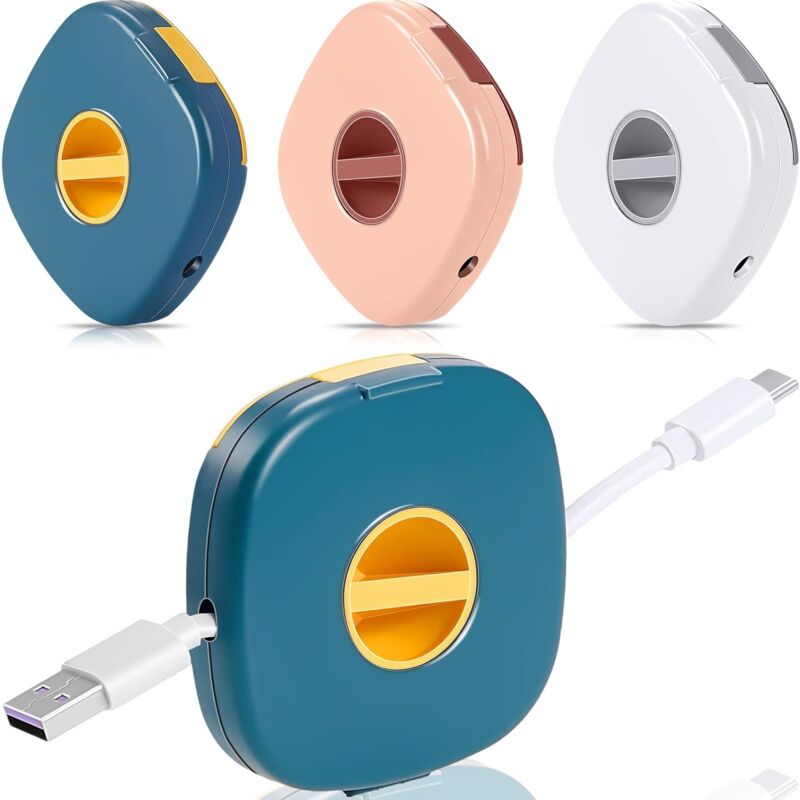 foto del prodotto bebusingoto pezzi avvolgicavo usb vuoto elastico porta cavo di ricarica compatto organizer per cavi telefonici portatile multiuso gestione cavi