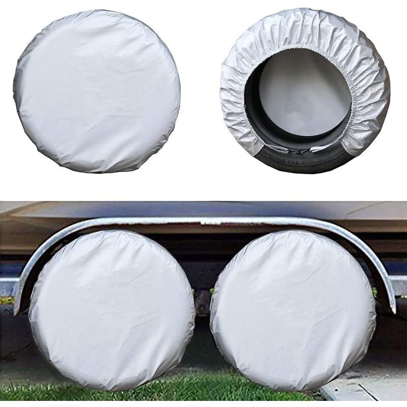 foto del prodotto bebusingoto pezzi di coperture per pneumatici impermeabili per ruota di scorta, rimorchio, camper, protezione anticorrosione per pneumatici l