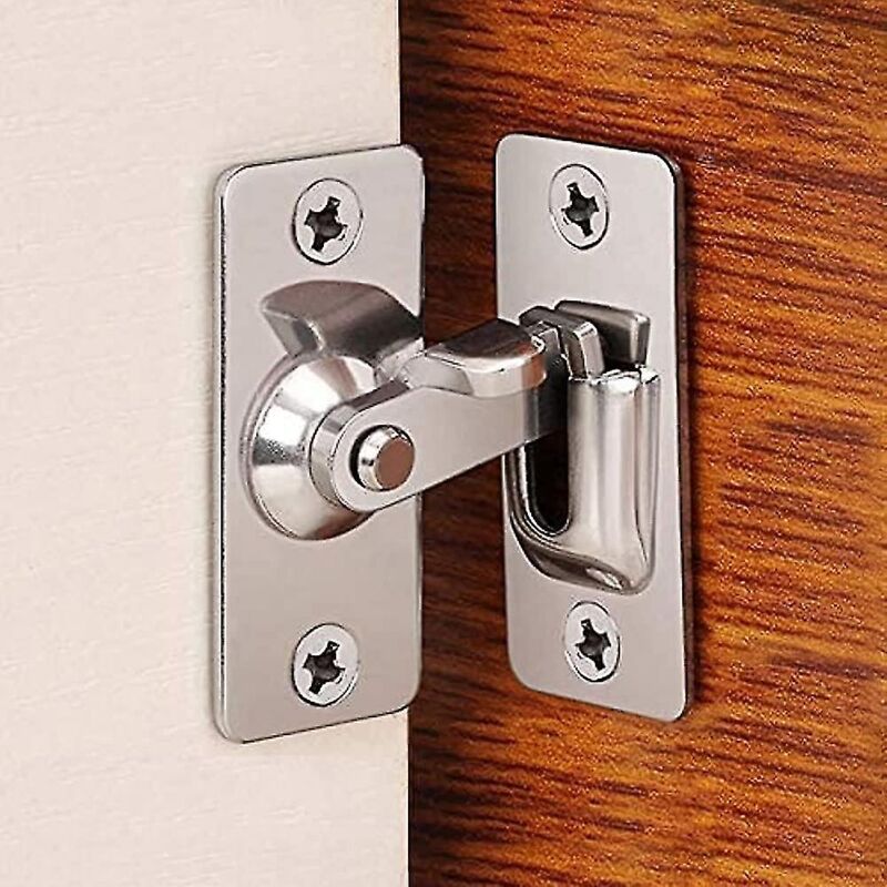 foto del prodotto bebusingoto pezzi di fibbia per porta in acciaio inossidabile, fibbia per porta a 90 gradi, fibbia di bloccaggio ad angolo retto